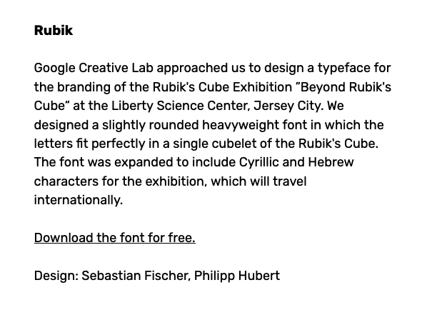 Rubik font